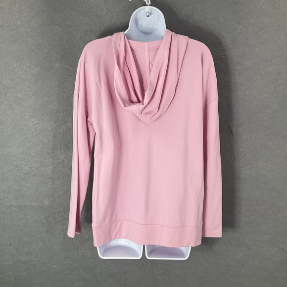 Talbots Hoodie Sweatshirt Womens Sz M Pink Cotton Pullover Athleisure Activewear - Picture 2 of 9